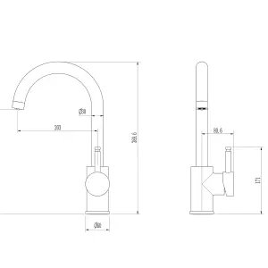 Liquida BHT311GM 3 In 1 Gun Metal Grey Kitchen Instant Boiling Hot Water Tap