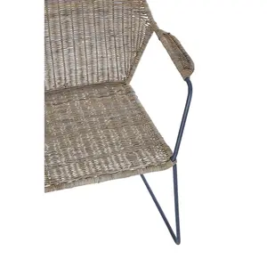 Interiors by Premier Angled Design Natural Rattan Chair, Easy to Clean Outdoor Chair, Arm & Backrest Rattan chair, Rattan Chair