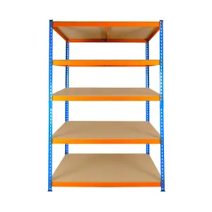 6 Bays of 5 Tier Extra Heavy Duty Storage Racking 1800h x 1200w x 600d mm 300kg