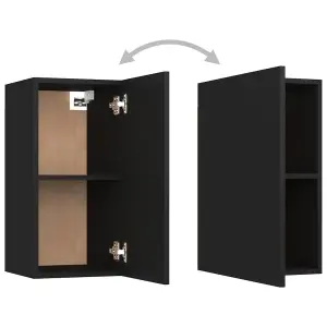 Berkfield TV Cabinets 7 pcs Black 30.5x30x60 cm Engineered Wood