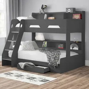 Vedika Standard Bunk Bed with Shelves Anthracite