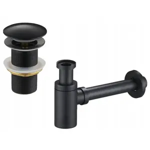 Calton 9.5 Cm Leg Bath Waste Bathroom Sink Drain Black