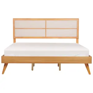 EU Super King Size Bed Light Wood POISSY