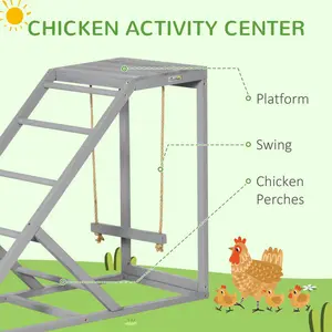 71cm Wood Bird Chicken Activity Shelf for Floor