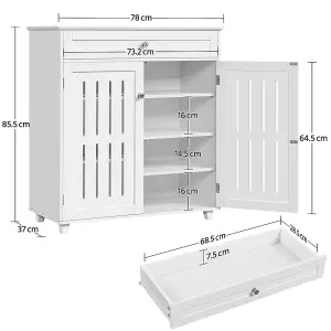 Yaheetech 4 Tier Adjustable Shoe Storage Cabinet - White