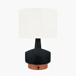 Wood Effect Textured Ceramic Table Lamp