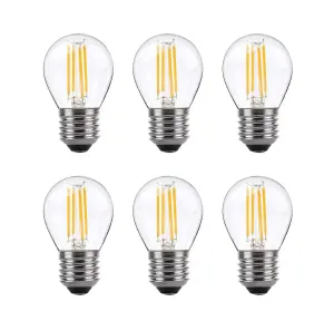 80w Equivalent LED Filament Light Bulb G45 Golf Ball E27 Screw 5.9w LED - Warm White