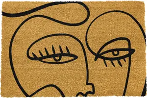 Abstract Line Art Eyes Doormat