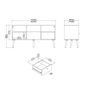 Cumbria TV-Unit with 2 Drawers