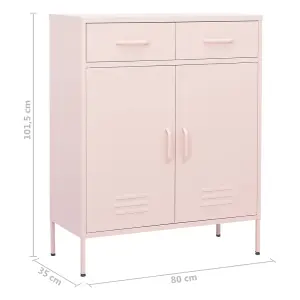 vidaXL Storage Cabinet Pink 80x35x101.5 cm Steel