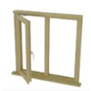 945mm (W) x 995mm (H) Wooden Stormproof Window - 1/2 Left Opening Window - Toughened Safety Glass