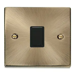 Antique Brass 1 Gang 20A DP Switch - Black Trim - SE Home