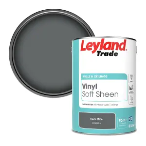 Leyland Trade Vinyl Soft Sheen Walls & Ceilings Emulsion Paint Slate Mine (PPG0996-6) - 5L