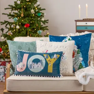 furn. Snowy Village Tree Polyester Filled Cushion