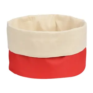 Red And Cream Folded Design Bread Basket