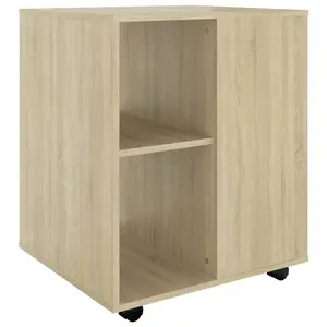 Berkfield Rolling Cabinet Sonoma Oak 60x53x72 cm Engineered Wood