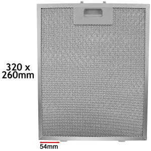 SPARES2GO Cooker Hood Grease Filter Extractor Vent Fan Metal Mesh (320 x 260mm, Pack of 2)