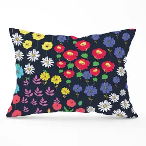 Multicoloured Flower Pattern Cushions 33cm x 48cm