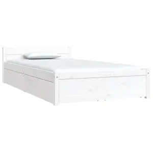 Berkfield Bed Frame with Drawers White 90x200 cm