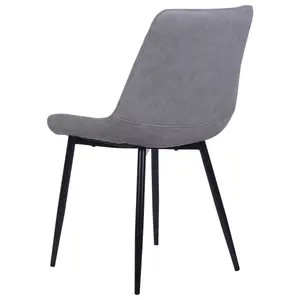 Set of 2 Dining Chairs MELROSE II Faux Leather Grey