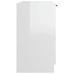 Berkfield Bathroom Cabinet High Gloss White 64.5x33.5x59cm Engineered Wood