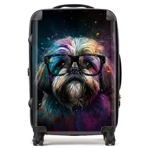 Lharsa Apso Dog Face Splashart Suitcase - Medium