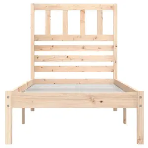 Berkfield Bed Frame Solid Wood Pine 75x190 cm Small Single