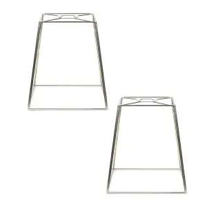 ValueLights Susie Pair of - Chrome Metal and Clear Glass Lantern Easy Fit Ceiling Light Shade - LED Bulbs Included