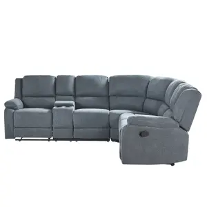 Corner Sofa ROKKE Grey Fabric Left Hand