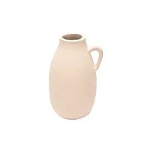 Hestia Textured Metal Jug Vase - White