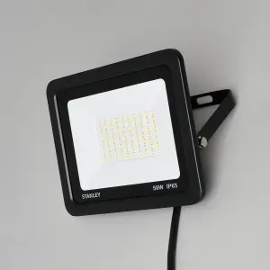 Litecraft 2 Pack Stanley Slimline Black 50 Watt LED IP65 Outdoor Wall Flood Light