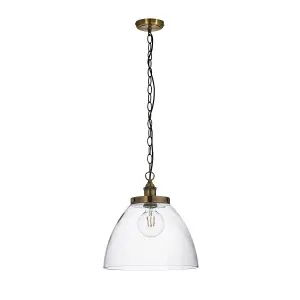 Luminosa Hansen Grand Dome Ceiling Pendant Antique Brass