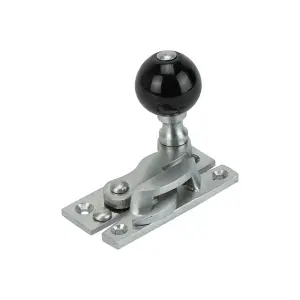 Sash Heritage Claw Fastener with Black Ceramic Knob (Non-Locking) - Satin Chrome