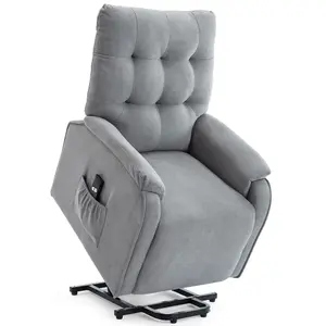 Charlbury Fabric Rise Recliner Armchair Electric Lift Chair (Grey)