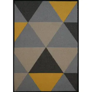 Yeprad Door Mat Grey/Yellow/Beige / Rectangle 80 x 150cm