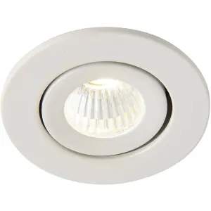 4 PACK Micro Adjustable Ceiling Downlight - 4W Cool White LED - Matt White