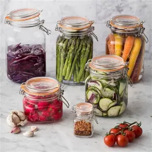 Kilner 1.5 Litre Square Clip Top Jar, Clear, Glass