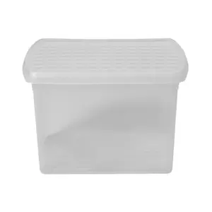 Wham Clip 3x 21.5L Rectangular Plastic Storage Boxes with Secure Clip Lock Lids. L:39 x W:29 x H:25.5cm Clear/Clear/Clear