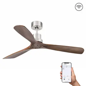 Luminosa Lantau Large Matt Nickel Ceiling Fan DC Smart, 6 Speed