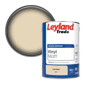 Leyland Trade Vinyl Matt Walls & Ceilings Emulsion Paint Pale Beige (08C31) 5L