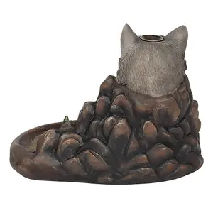 Something Different Cliff Wolf Backflow Incense Burner Brown (One Size)