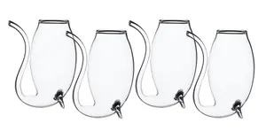 BarCraft Set of 4 Glass Port Sippers