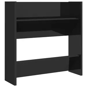 Berkfield Wall Shoe Cabinets 2 pcs High Gloss Black 60x18x60 cm Engineered Wood