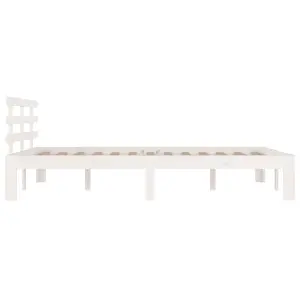 Berkfield Bed Frame White Solid Wood 180x200 cm Super King Size