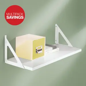 Shelf Depot White Shelf Kit with Hanging Brackets (L)800mm (D)250mm, Pack of 2