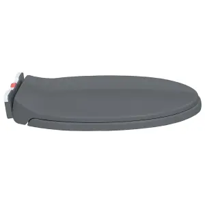 vidaXL Soft-Close Toilet Seat Quick Release Grey Oval