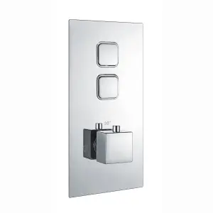 ENKI Milan Chrome Square Wall Mounted Thermostatic Shower & Handset Kit SH0056