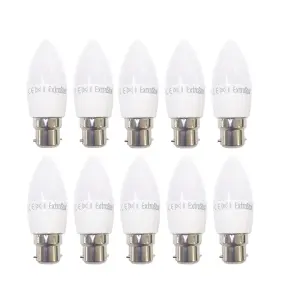 ExtraStar 6W LED Candle Light Bulb B22 Daylight 6500K Clampshell pack of 10