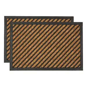 Nicola Spring - Heavy Duty Door Mats - 60 x 40cm - Diagonal (Set of 2)