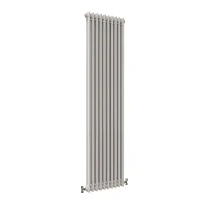 Vertical White Double Column Radiator (H) 1800mm x (W) 470mm, 6260 BTU.